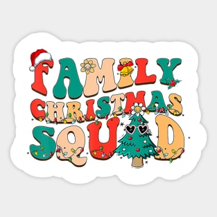 Groovy Family Christmas Squad Santa Hat Xmas Pajamas Sticker